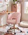 Desk Chair KATONAH Boucle Pastel Pink