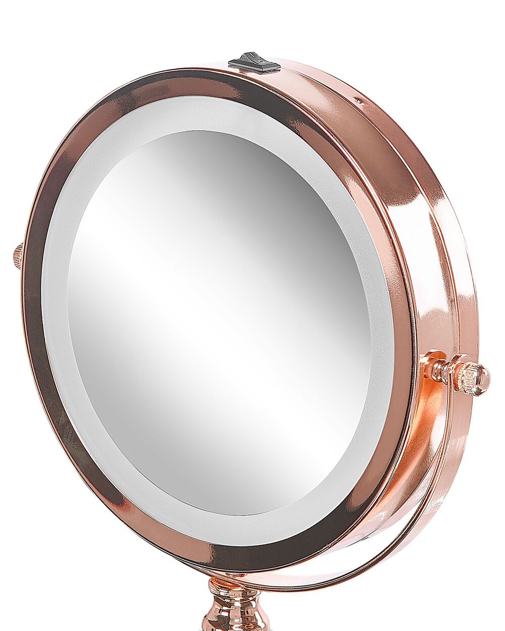 Rose gold illuminated makeup mirror on sale