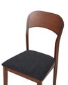 Set of 2 Wooden Dining Chairs Dark Wood and Black ALVIN_926633