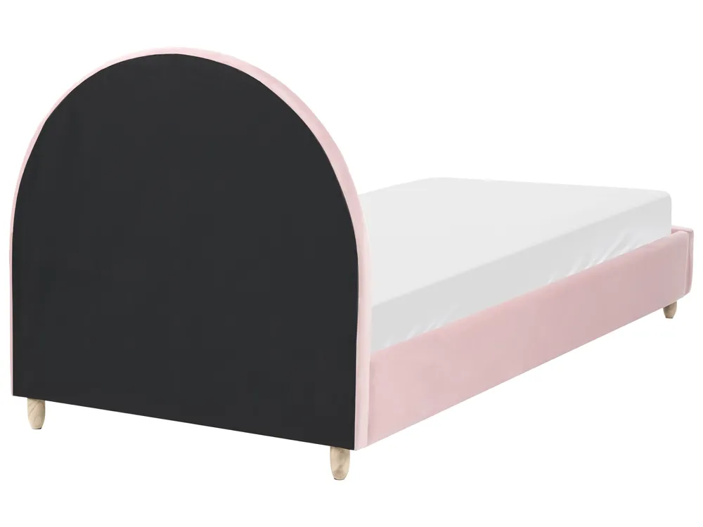 Kids Bed Rainbow Velvet LANDEILLAU 90 x 200 cm (EU Single) Pink_984260