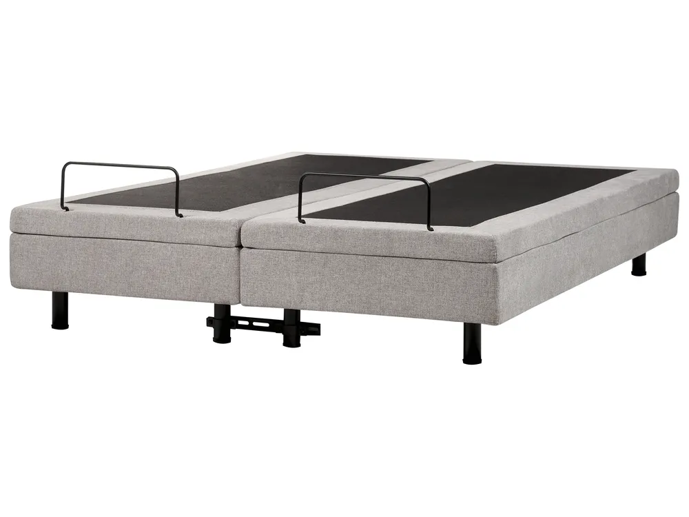 Adjustable Bed without Headboard Fabric DUKE II 160 x 200 cm (EU King Size) Light Grey_952149