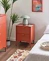 2 Drawer Bedside Table ARDURA Metal Golden Brown