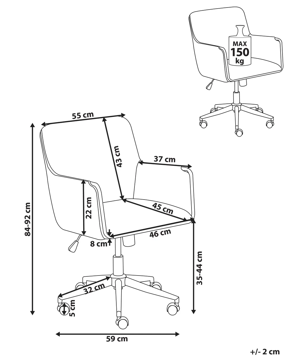 Desk Chair ALTONA Velvet Beige_1131988