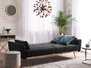 Sofa Bed 3 Seater EINA Velvet Black_729250