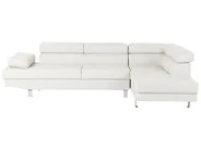 Divano angolare 5 posti NORREA Pelle sintetica Bianco Lato Sinistro_718302