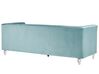 3 Seater Velvet Fabric Sofa Light Blue ARVIKA_806145