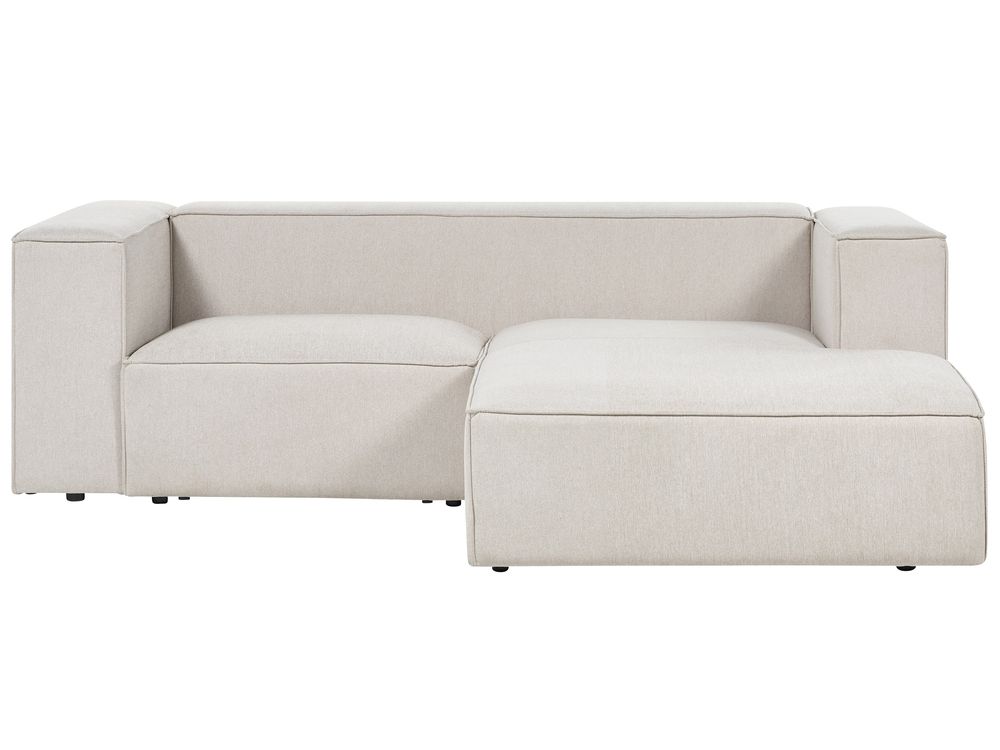 Left Hand 2 Seater Corner Sofa Beige VERNON Beliani.cz