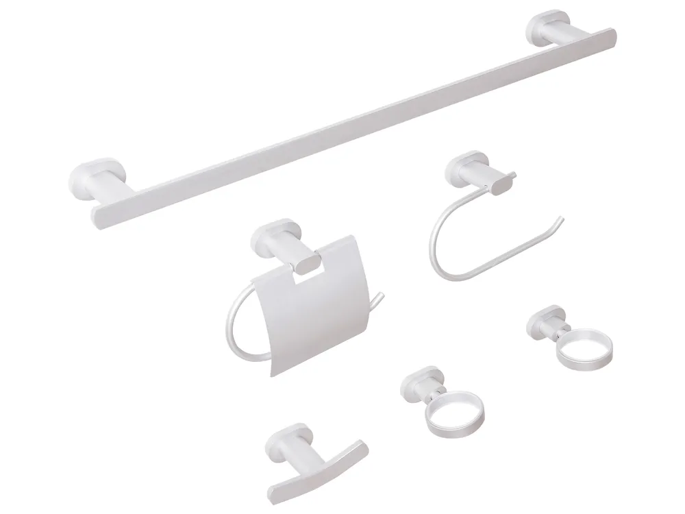 6-Piece Bathroom Hardware Set TOCOPILLA with Towel Bars and Hooks Silver_989776