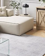 Tapis à poils longs DEMRE Gris clair 140 x 200 cm_1175358