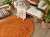 Teppich Baumwolle orange ⌀ 140 cm rund HALFETI_837555