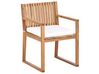 Gartenmöbel Set zertifiziertes Akazienholz hellbraun 8-Sitzer Auflagen cremeweiß SASSARI II_924083