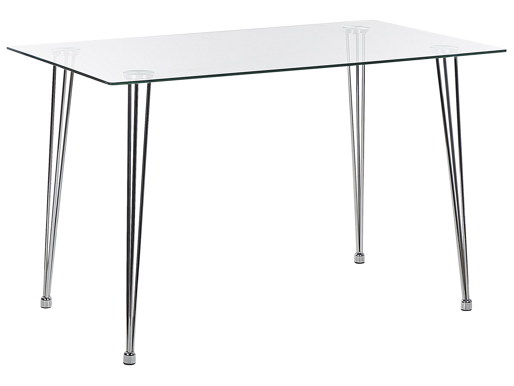 Jídelní stůl se skleněnou deskou 120 x 70 cm stříbrný WINSTON_821727