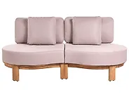 Sofa ogrodowa ze stolikiem dla 5 osób ARZELLO Drewno akacjowe Jasnobrązowy_1160360