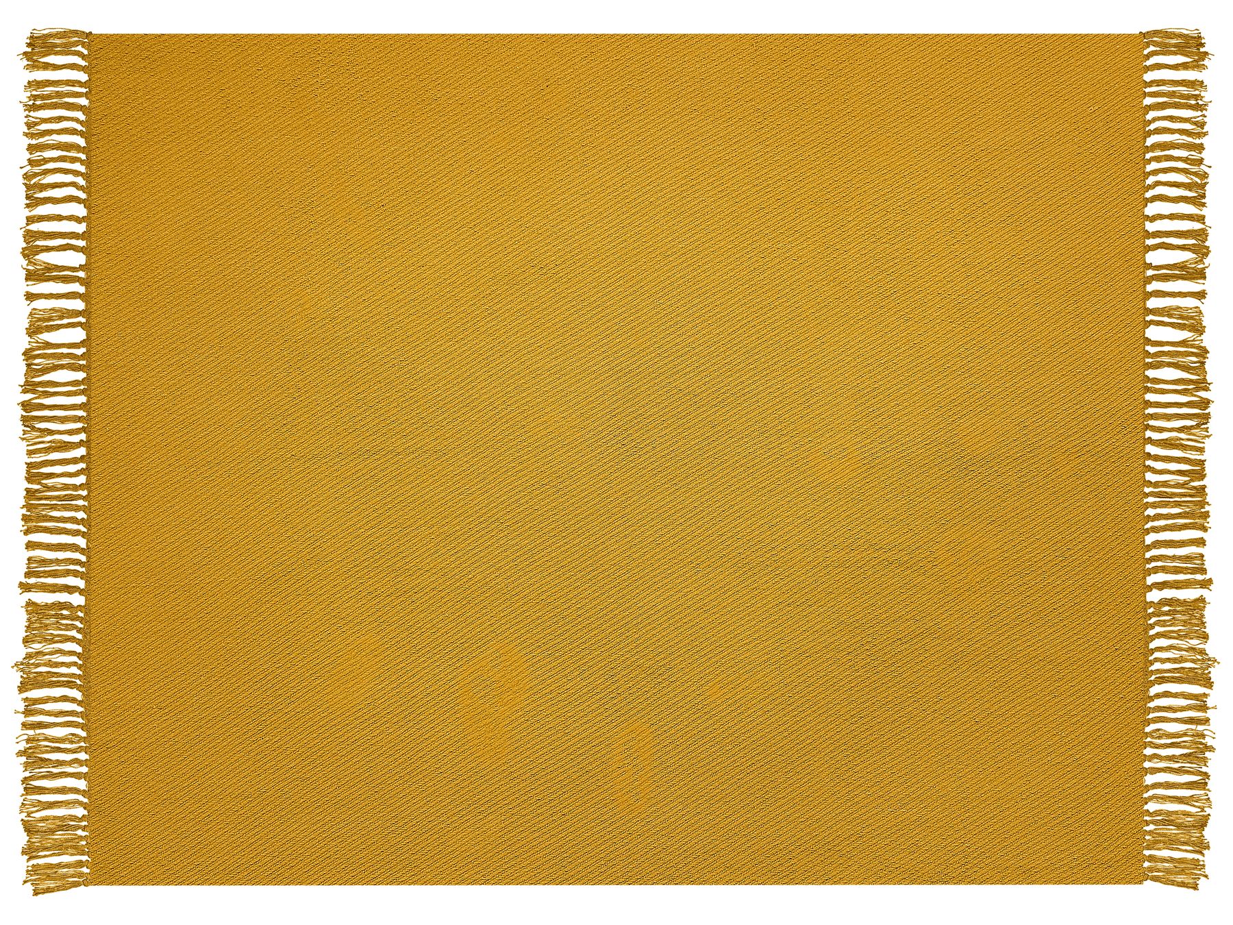 Douceur D'Intérieur Plaid Con Frange 125x150 Cm - Golden Sunset, 100% Cotone, Finitura A Fili Tagliati, Lavaggio A Mano, Per Divano E Letto