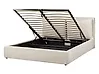 Ottoman Bed BAJONNA Fabric Light Beige 160 x 200 cm (EU King Size)