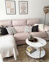 Sofabord Marmoreffekt Hvid med Guld REVA_884945