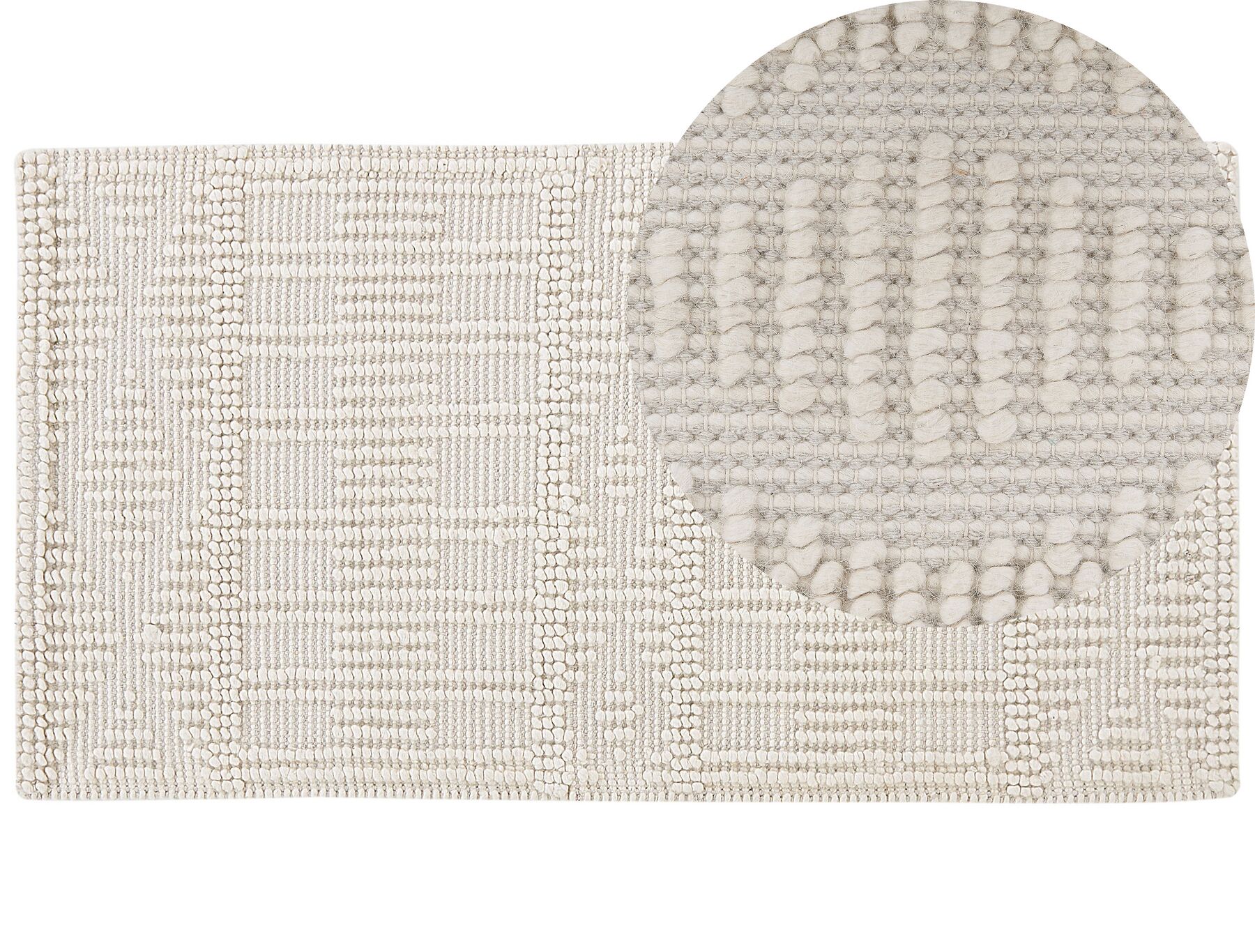 Tappeto lana beige chiaro 80 x 150 cm LAPSEKI_830785