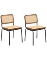 Esszimmerstuhl 2er Set CORVALLIS Polyrattan Braun