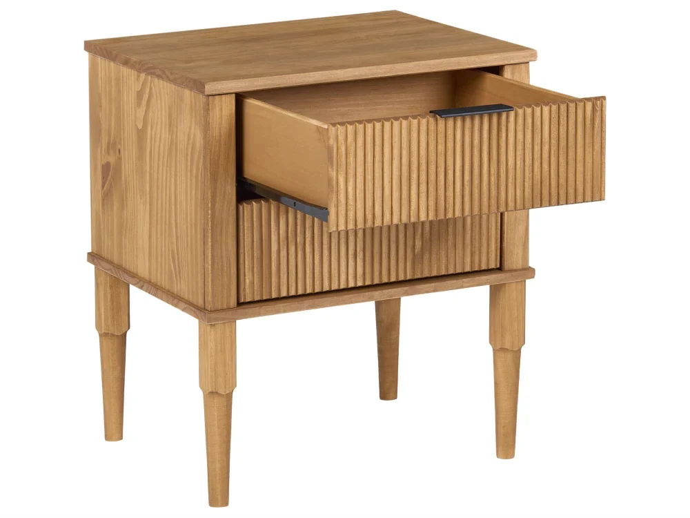 Schlafzimmer Set Kiefernholz FLAVIGNAC 140 x 200 cm Hellbraun_1118469