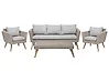 Garden Lounge Set with Table 5 Seater VITTORIA PE Rattan Grey