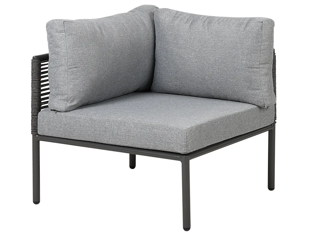 Set di divani angolari da giardino 6 posti FORANO Metallo Grigio_811014
