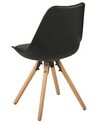 Set di 2 sedie in plastica nera e legno chiaro DAKOTA_868859