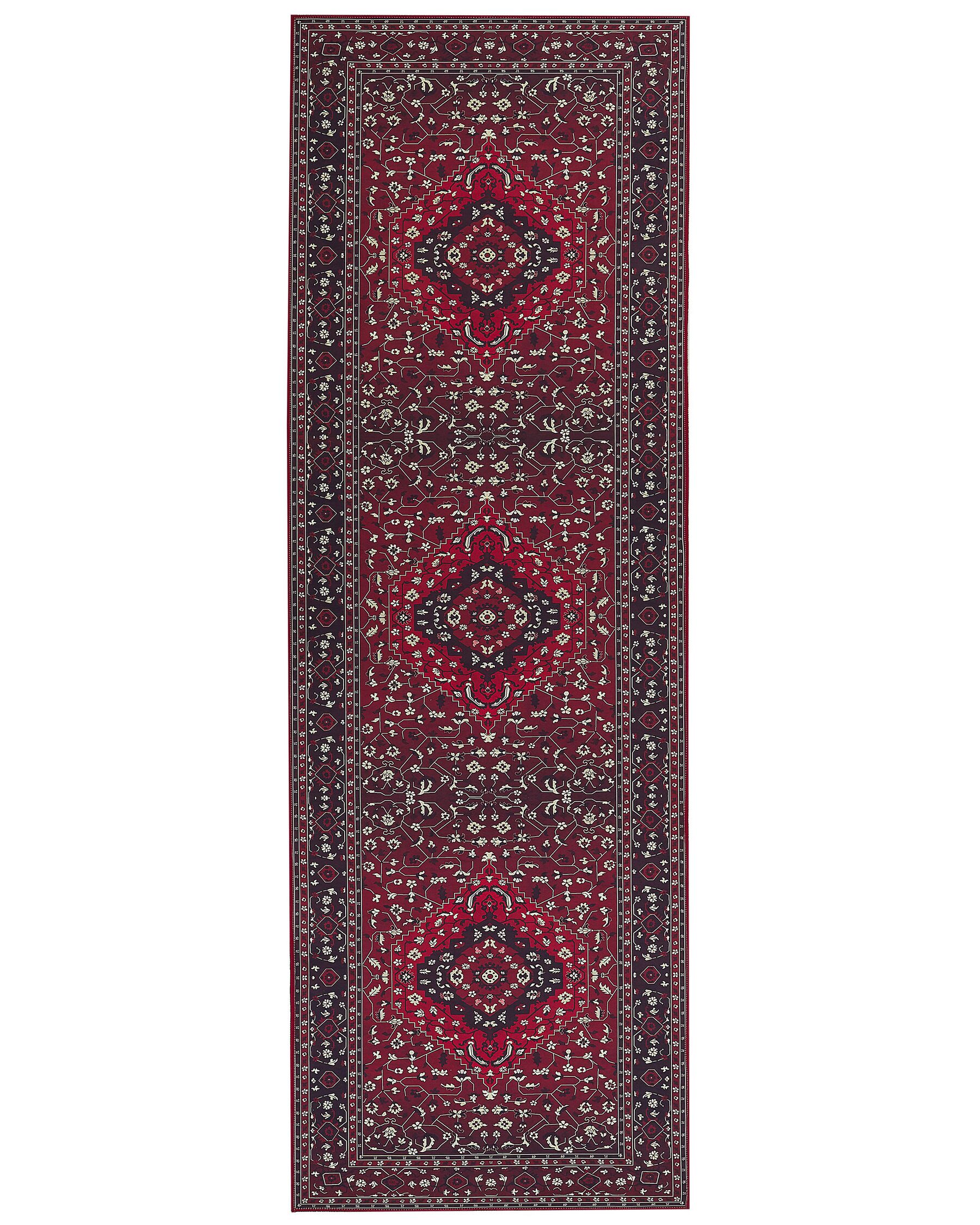 Vloerkleed polyester rood 80 x 240 cm VADKADAM_831421
