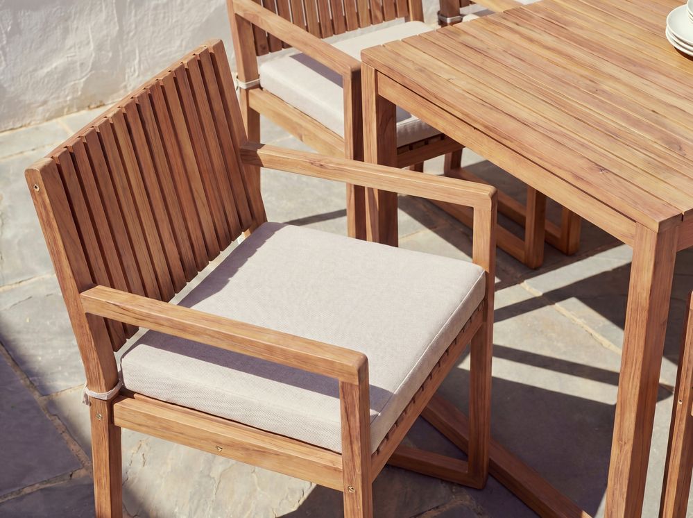 Set di 8 cuscini per sedie SASSARI PREMIUM 46 x 46 cm Beige chiaro