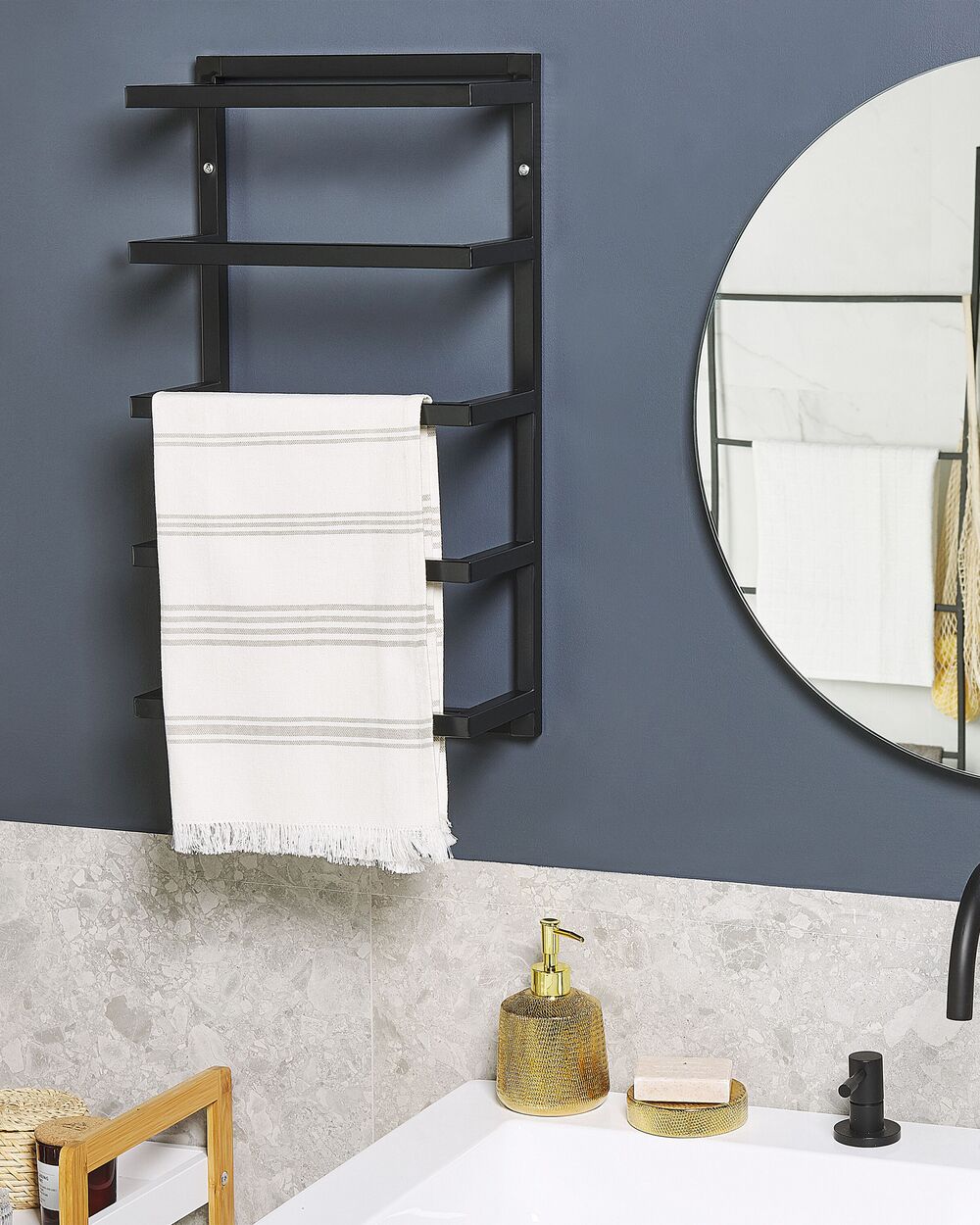 Black towel holder on sale