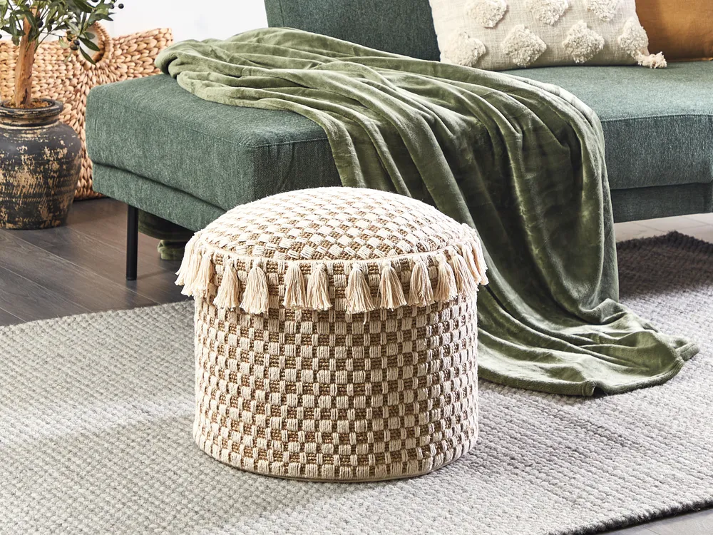 Pouffe PIRAK Cotton Light Beige