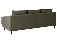 Corner Sofa 3 Seater ELVENES Velvet Dark Green Left Hand_966789