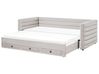 Cama con almacenaje Terciopelo MEUDON 90 x 200 cm Gris