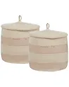 Set of 2 Baskets SILOPI Cotton Light Beige