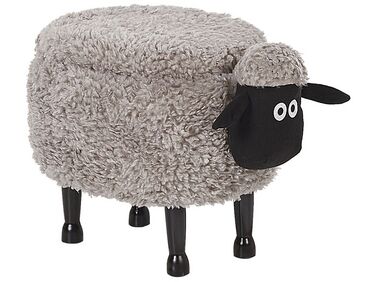 Pouf animaletto in tessuto grigio SHEEP