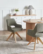 Dining Chair Swivel MORAVIA Boucle Green_965180