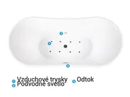 Voľne stojaca vírivá vaňa s LED ANTIGUA 168 x 80 cm Biela_808425