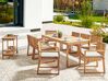 Nyolcszemélyes világos minősített akácfa kerti étkezőgarnitúra tópszínű párnákkal SASSARI II_923971