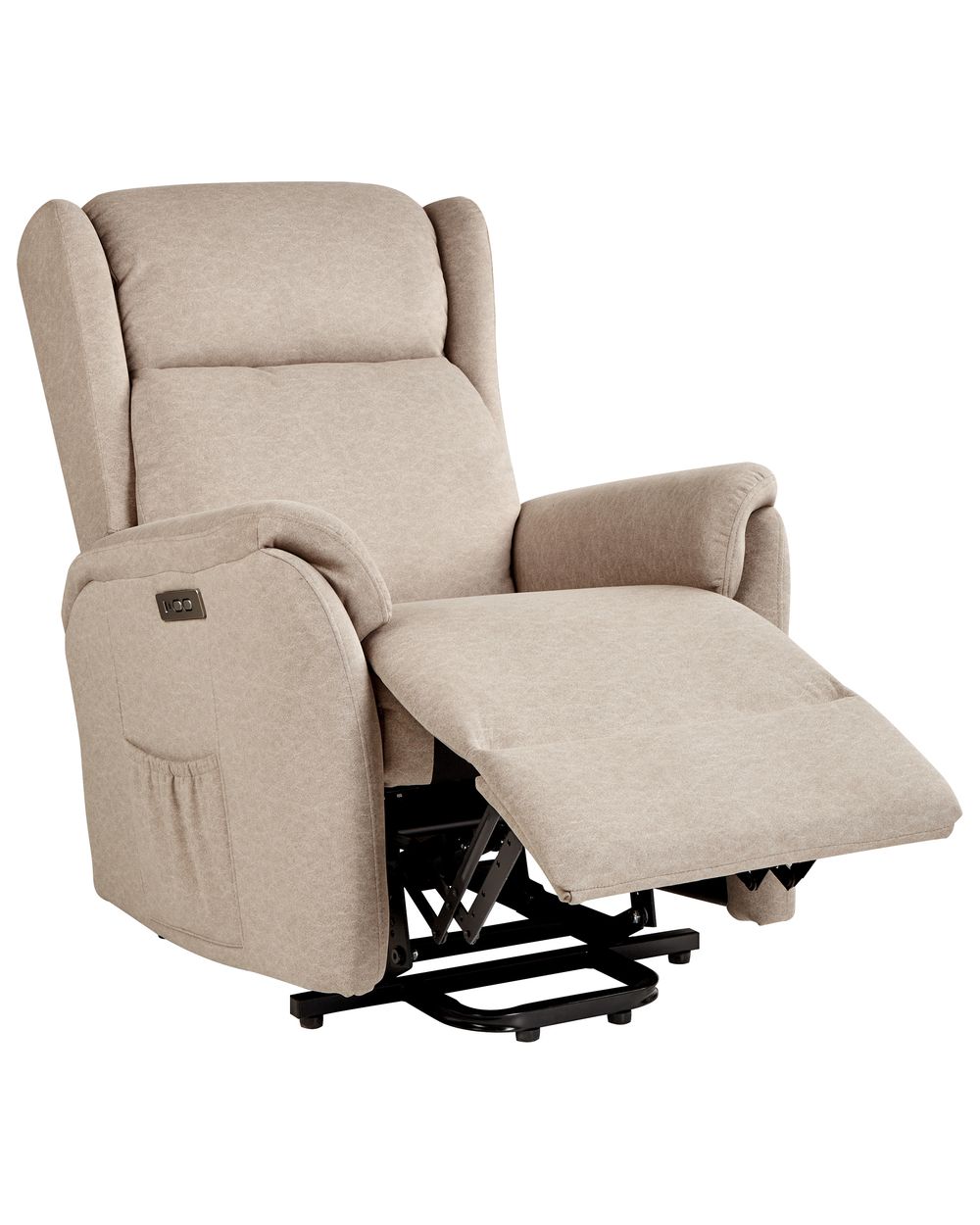 Fauteuil inclinable électrique ELEGY Repose-pieds inclus Velours Beige