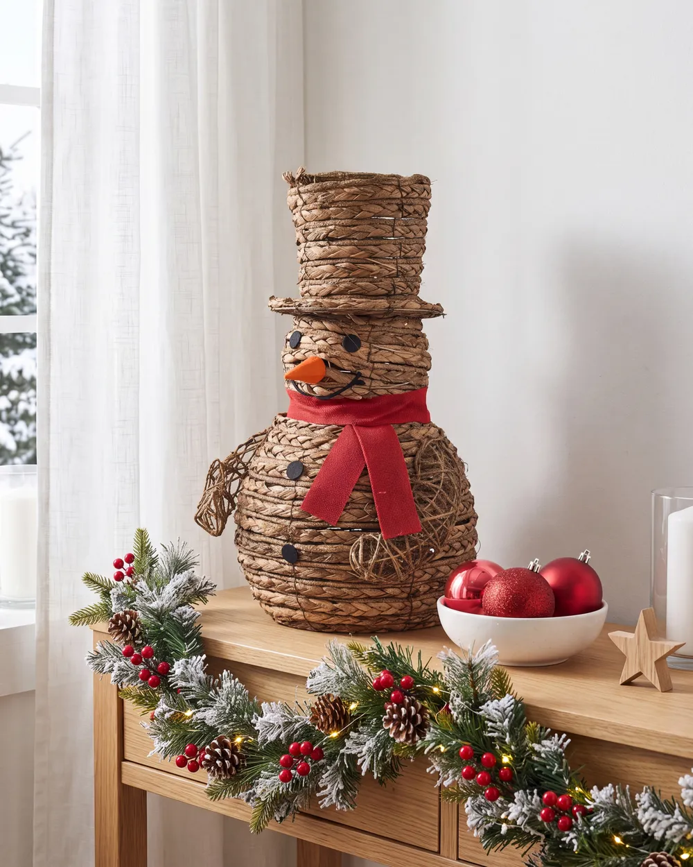 Dekoracja świąteczna LED OLAFSVIK 52 cm Bałwan Naturalny_1015298