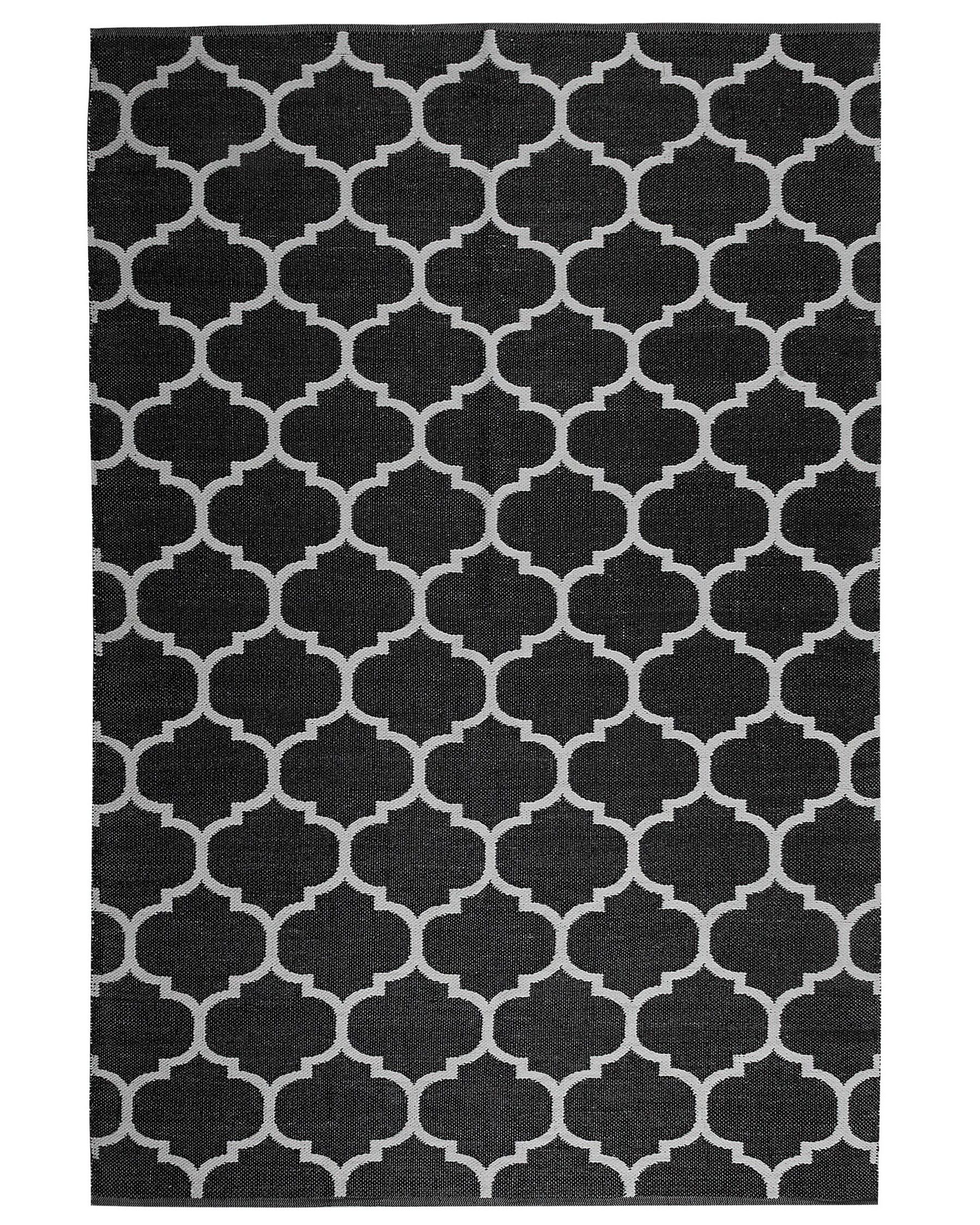 Vloerkleed polyester zwart/wit 140 x 200 cm ALADANA_733708