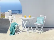 Bistro Set Folding FIJI Acacia Wood White_1145800