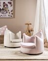 Fauteuil couronne en velours rose pour enfant VEGA_886977