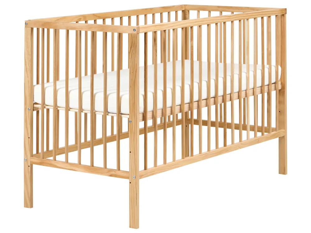 Łóżeczko dziecięce Drewno sosnowe BELENGER 60 x 120 cm Jasnobrązowy