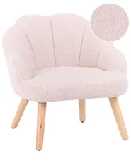 Kids Armchair MILAND Boucle Pastel Pink_989185
