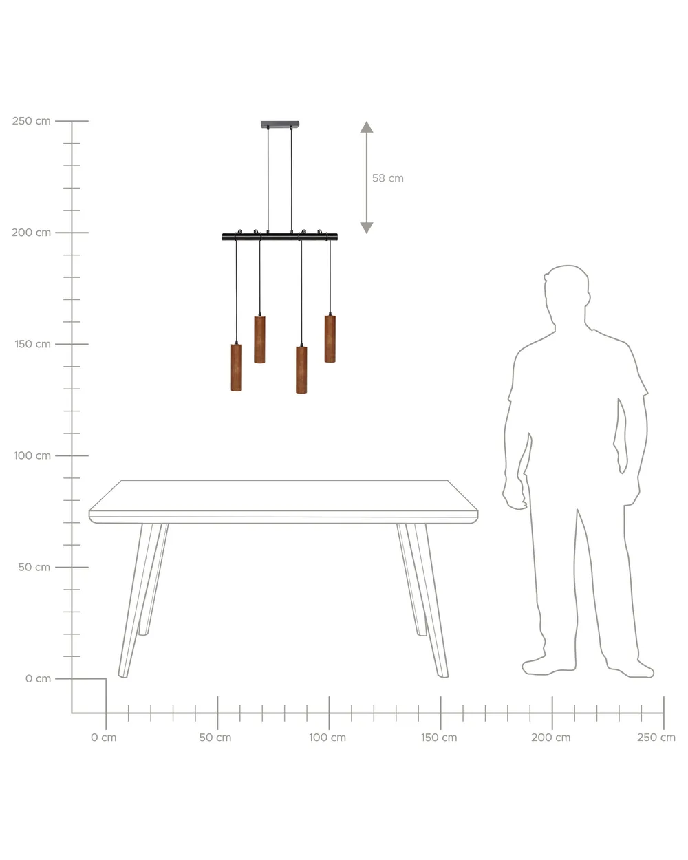 Lampadario TUTAKI Legno di quercia Nero_878304