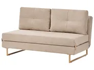 Sofa Bed 3 Seater JERSLEV Fabric Light Brown_1012731