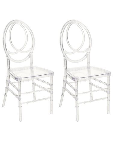 Set of 2 Dining Chairs Transparent MIDWAY