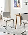 Set of 2 Dining Chairs IRWIN Corduroy Off-White