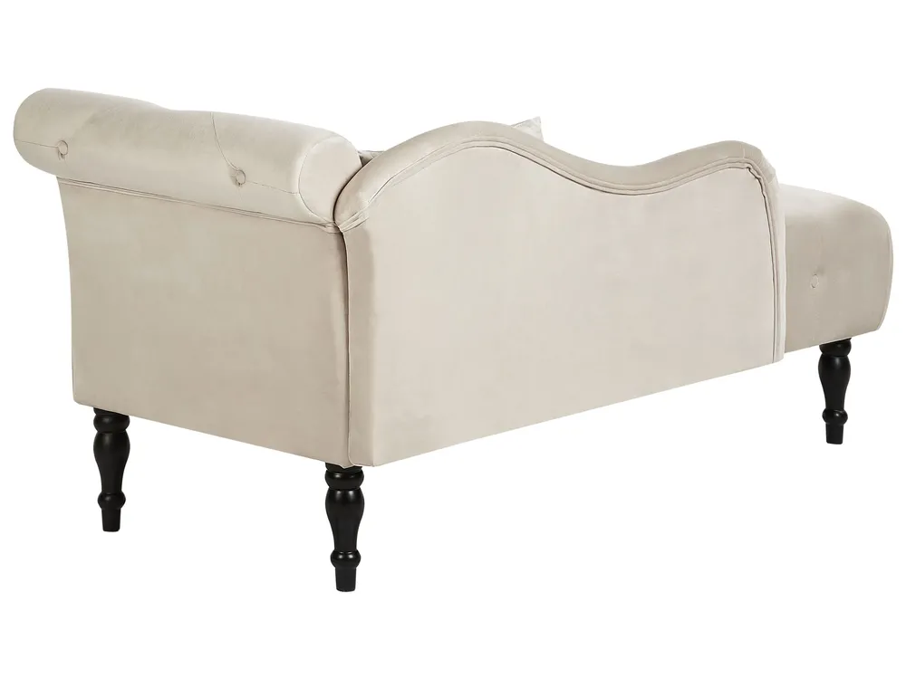Right-Hand Chaise Longue IVRY Velvet Light Beige_1000692