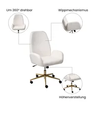 Bürostuhl CLARE Bouclé Weiß_1074685
